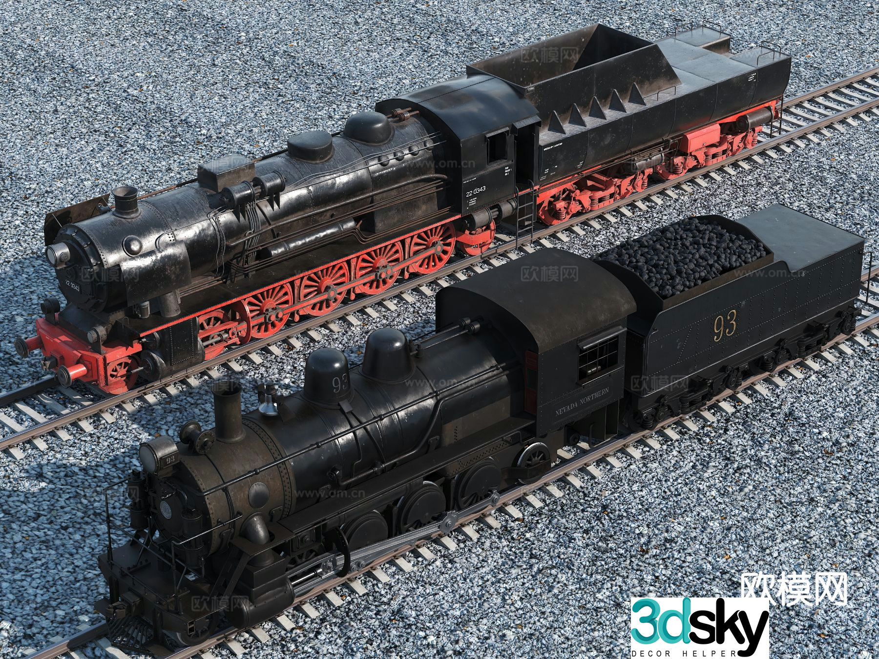train locomotive steam engine 3d model