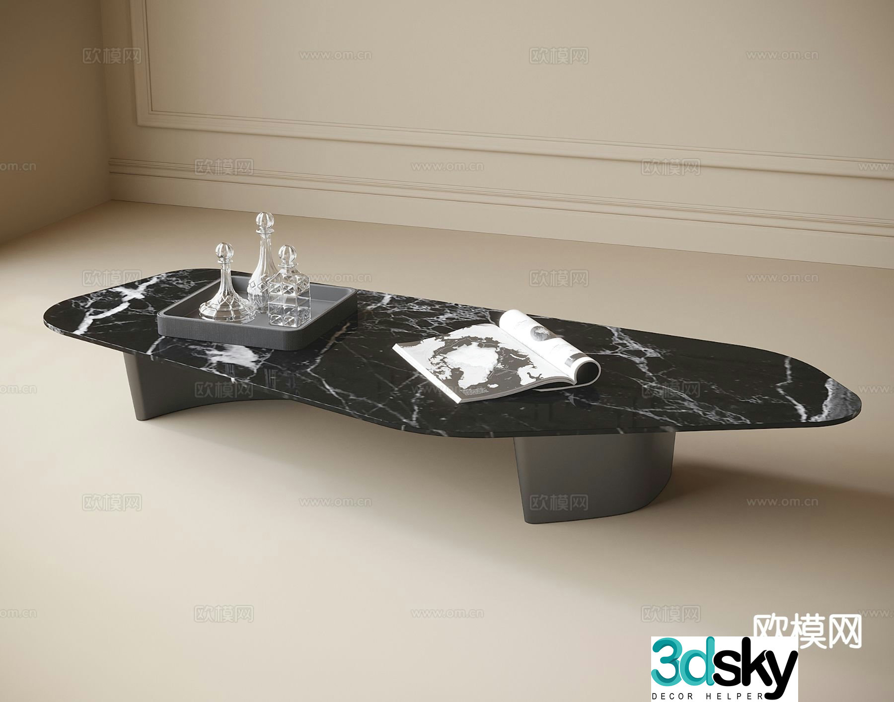 Marble coffee table 3d model