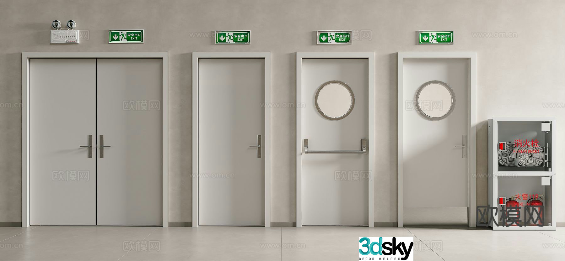 fire door fire door fire equipment safety door 3d model