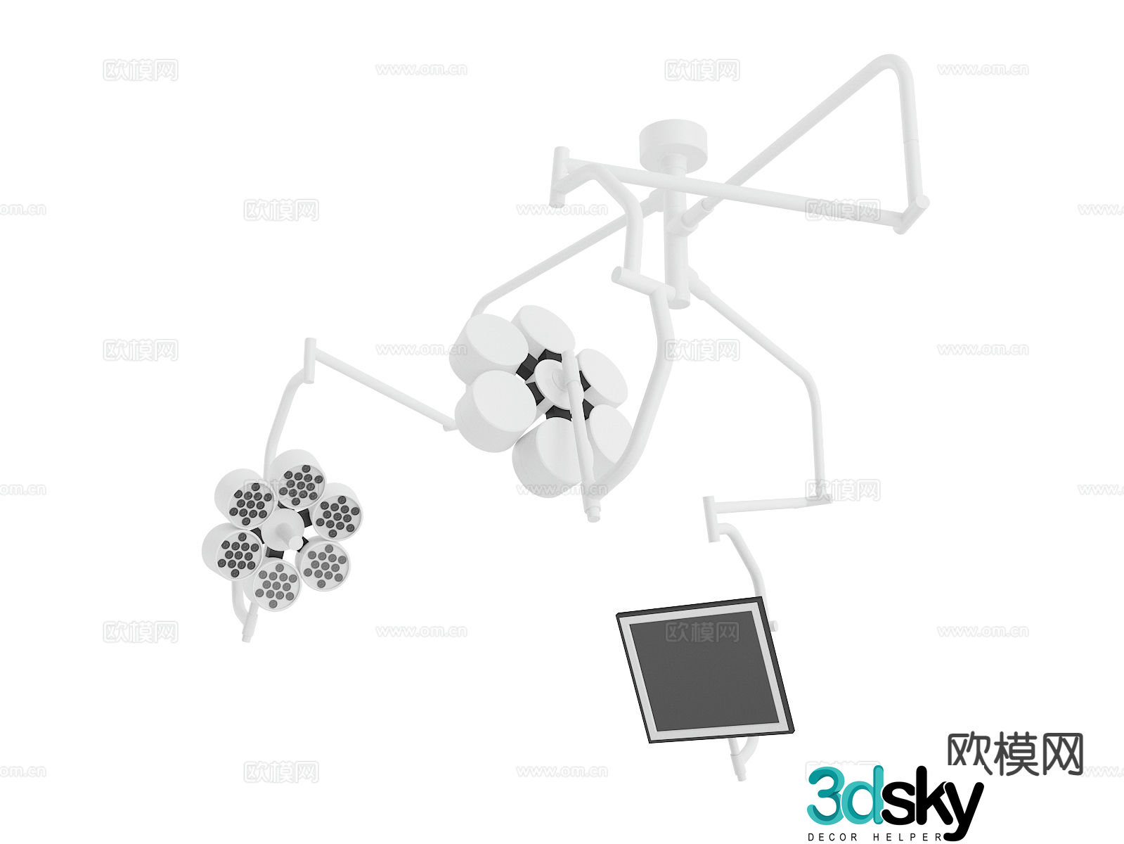 Medical lamp surgical shadowless lamp medical equipment 3d model