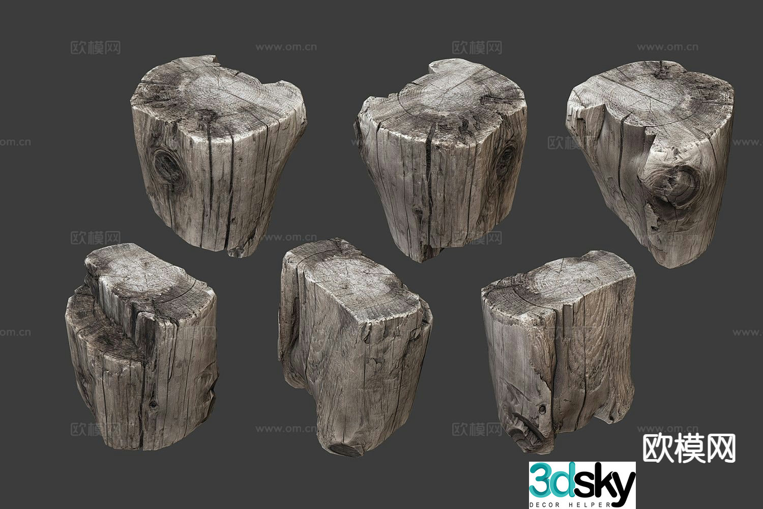 wood pile firewood tree stump tree stump 3d model