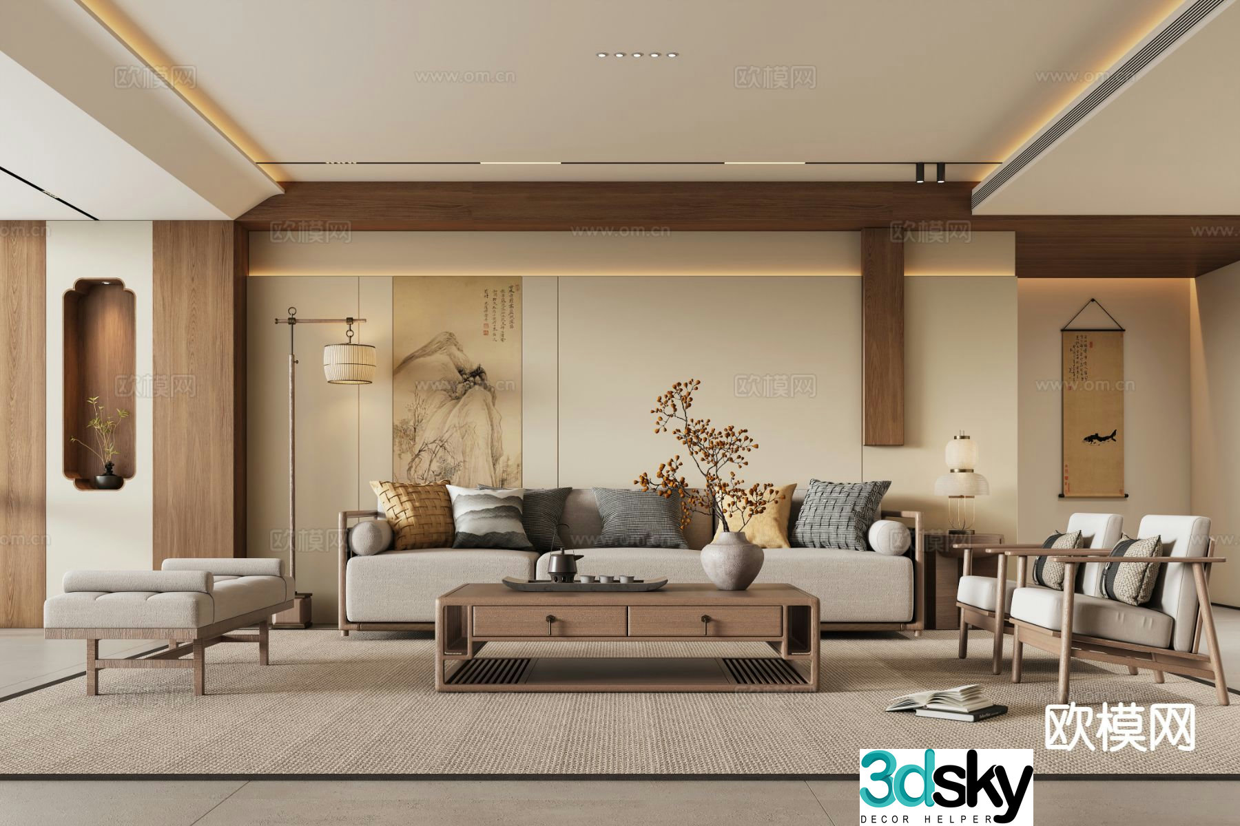 New Chinese living room 3D model