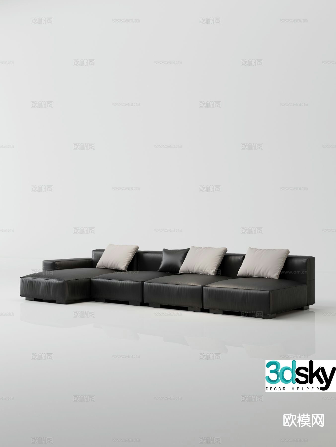 Italian multi-person sofa 3D model