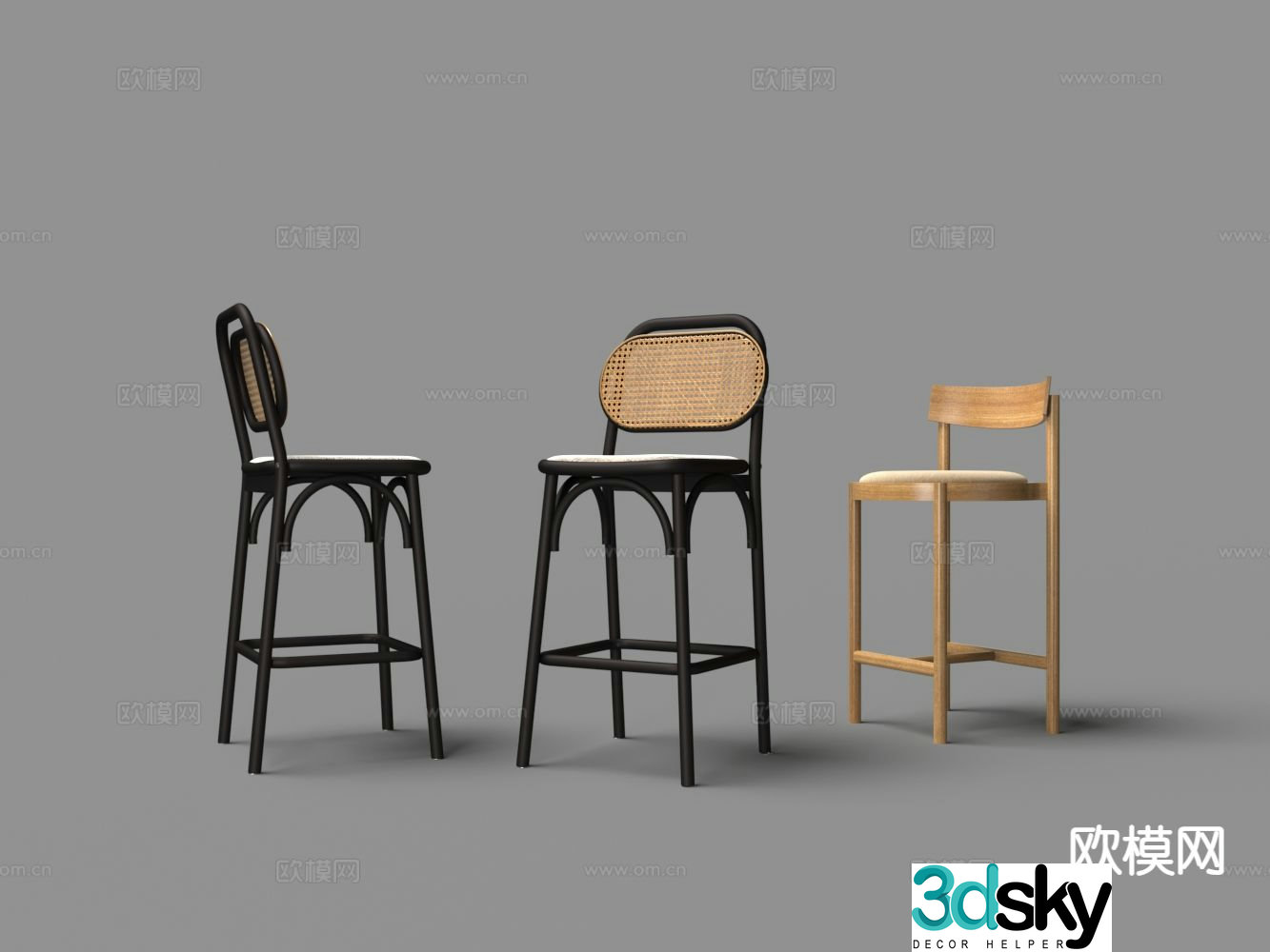 Modern bar stool bar stool high stool 3d model