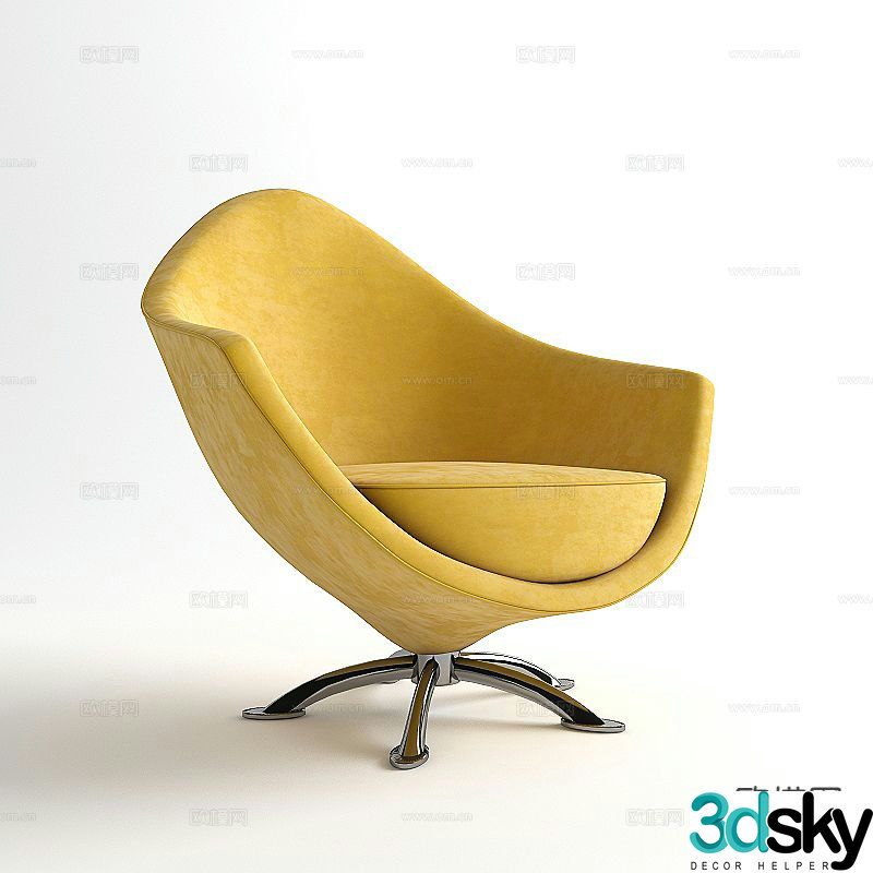 Modern single sofa leisure sofa 3d model