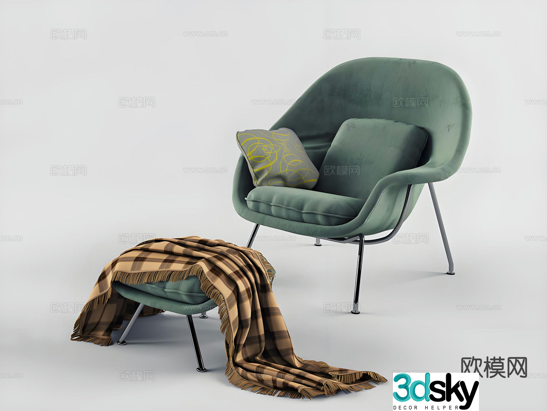 Modern chair leisure chair 3d model