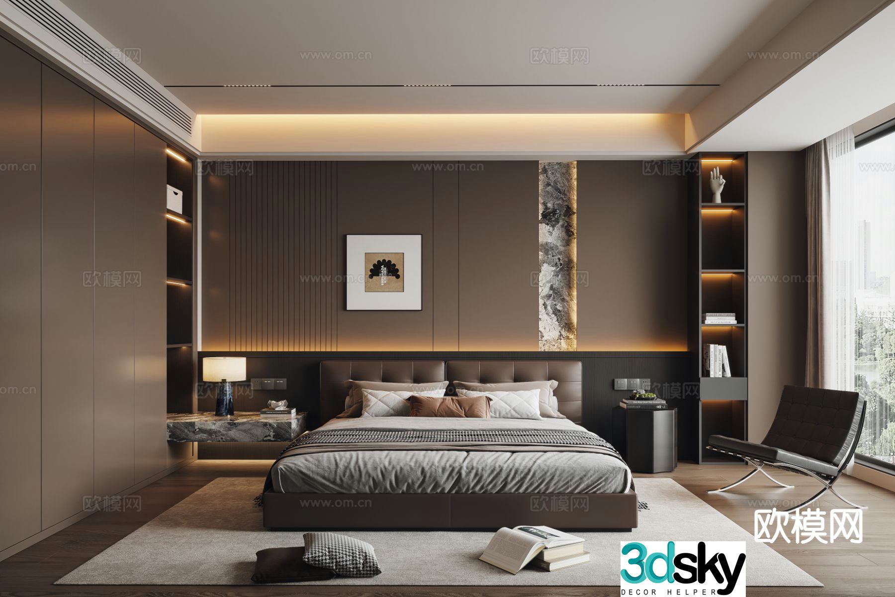 Italian bedroom master bedroom 3d model