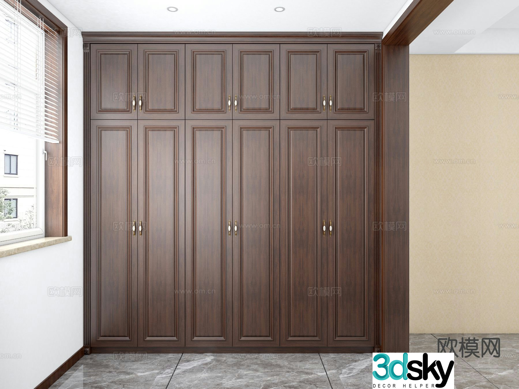 New Chinese style wardrobe wardrobe 3d model