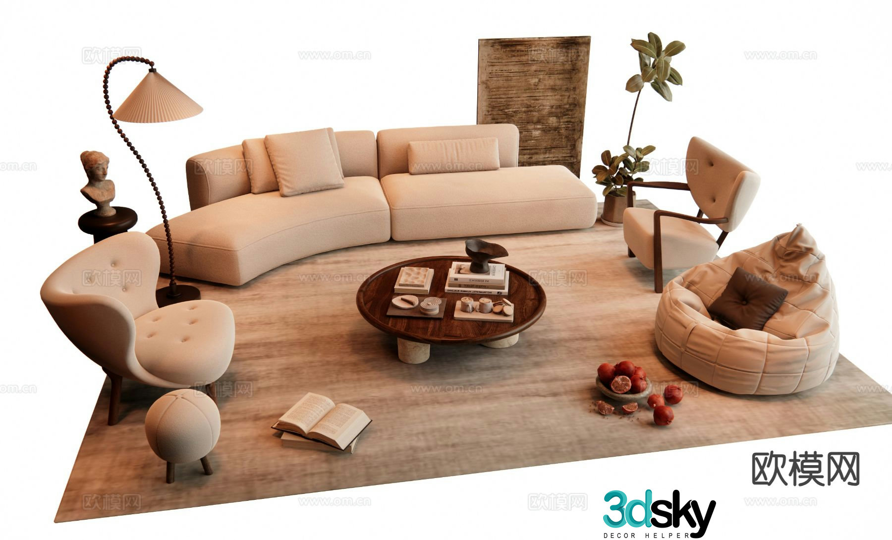 Wabi Sabi modular sofa 3d model