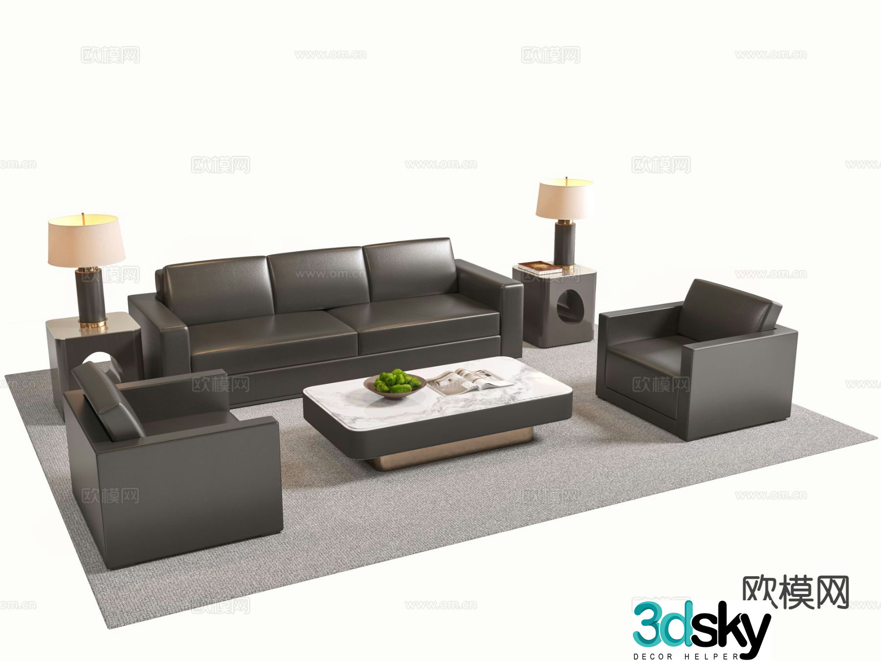 Modern modular sofa business sofa 3d model