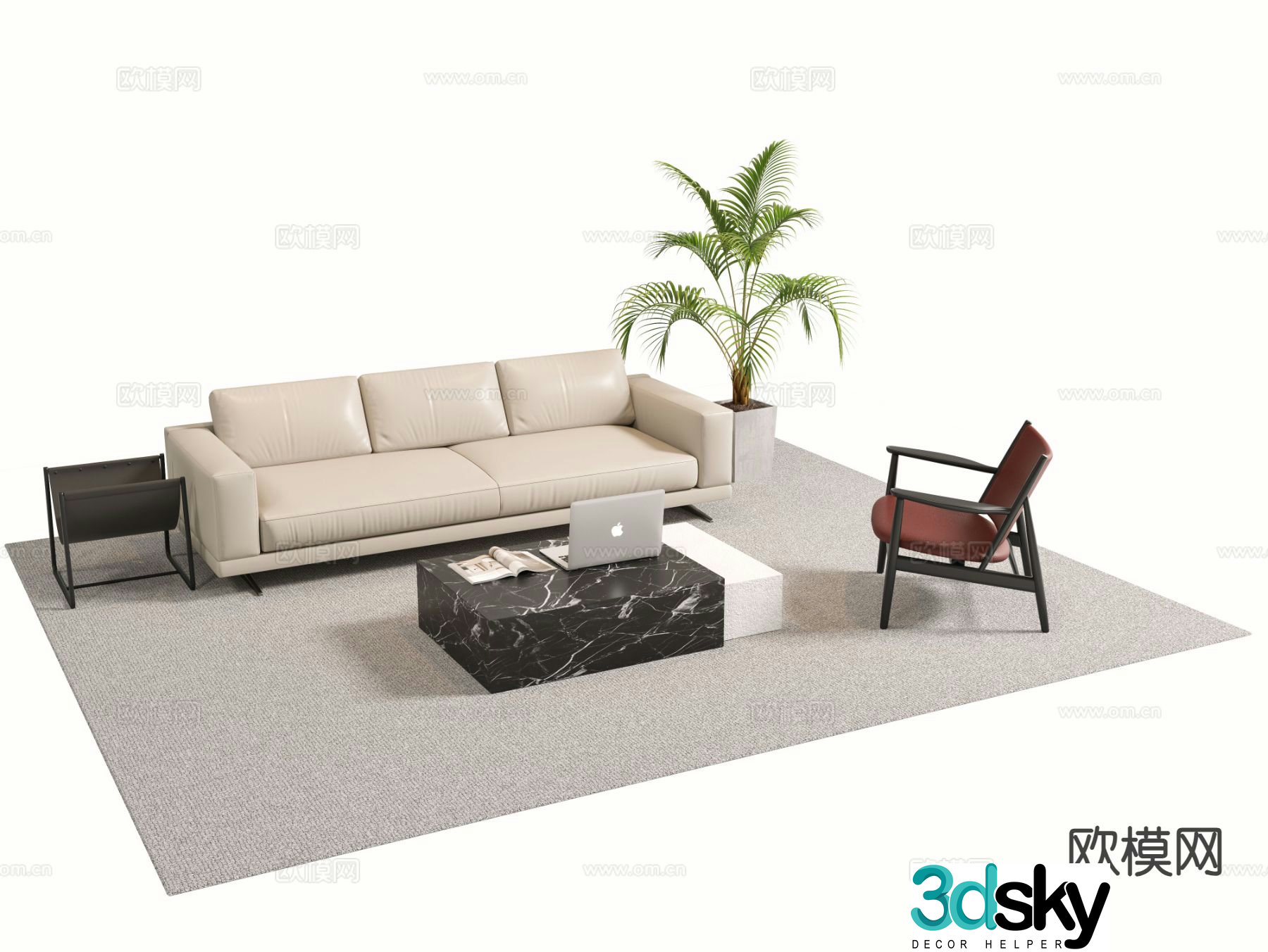 Modern sectional sofa 3d model
