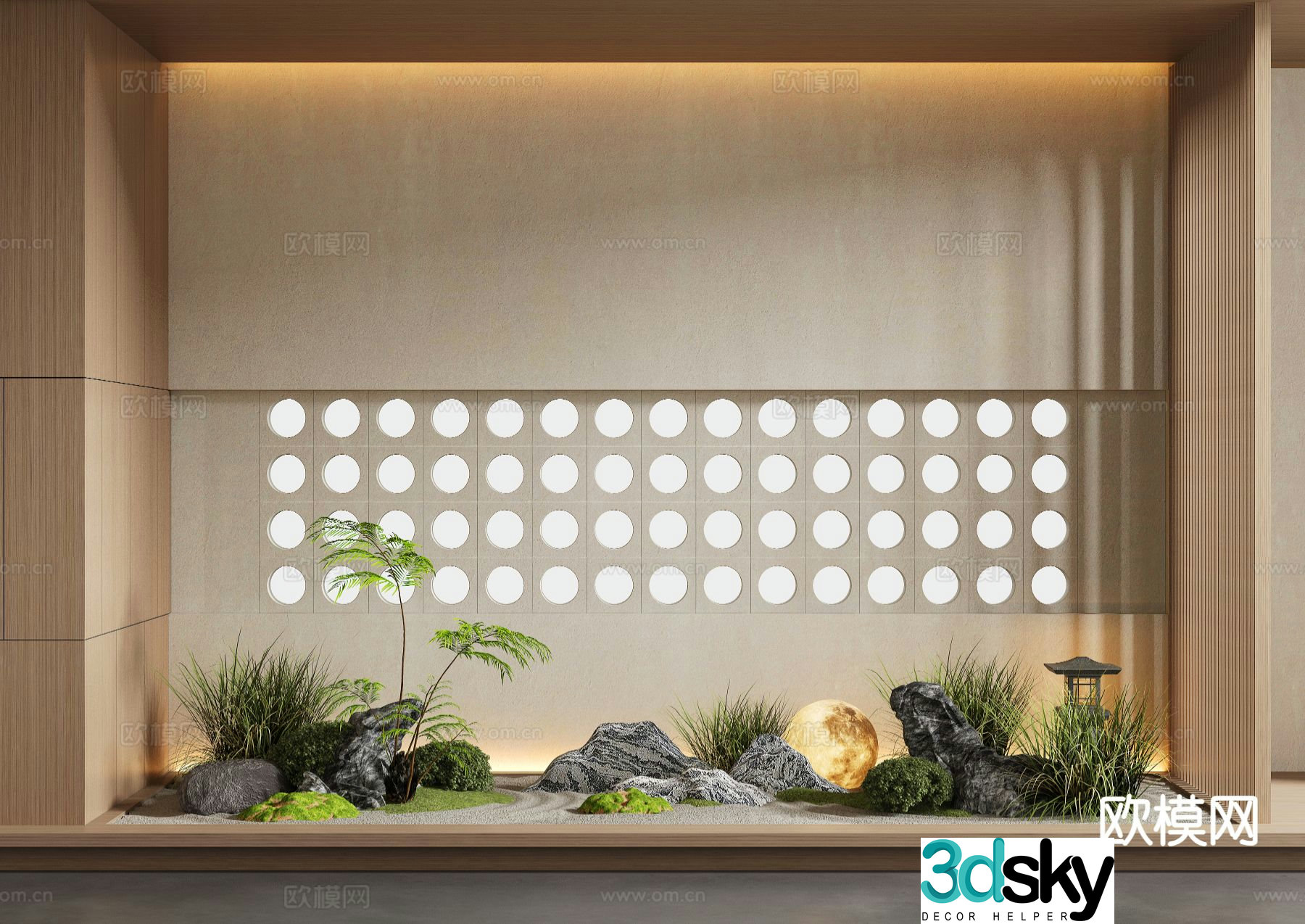 Modern interior landscape plant landscape 3d model