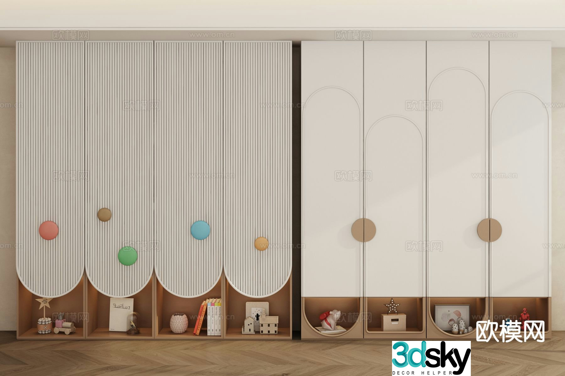Modern children’s wardrobe 3d model