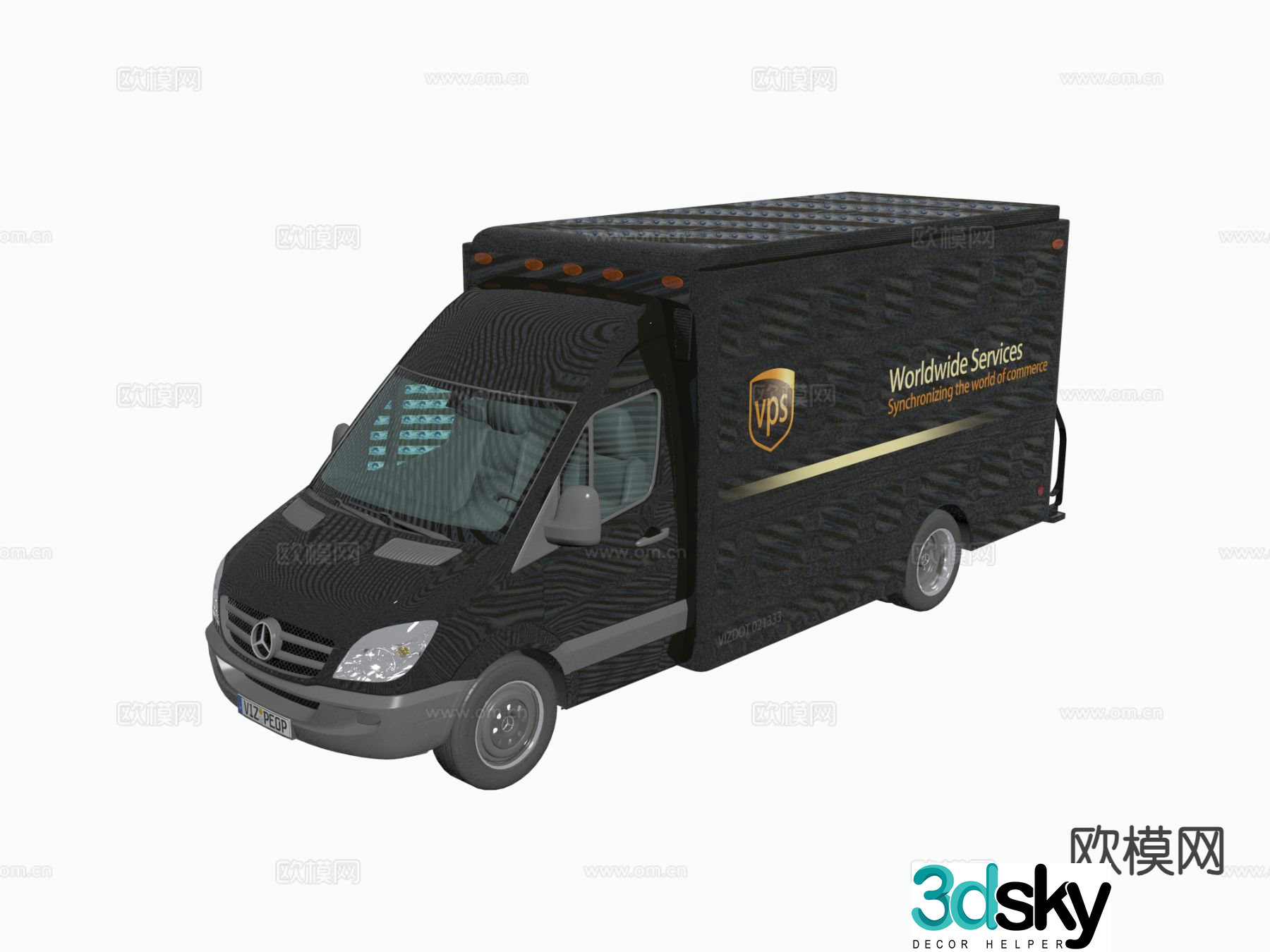 cash transport car escort car 3d model