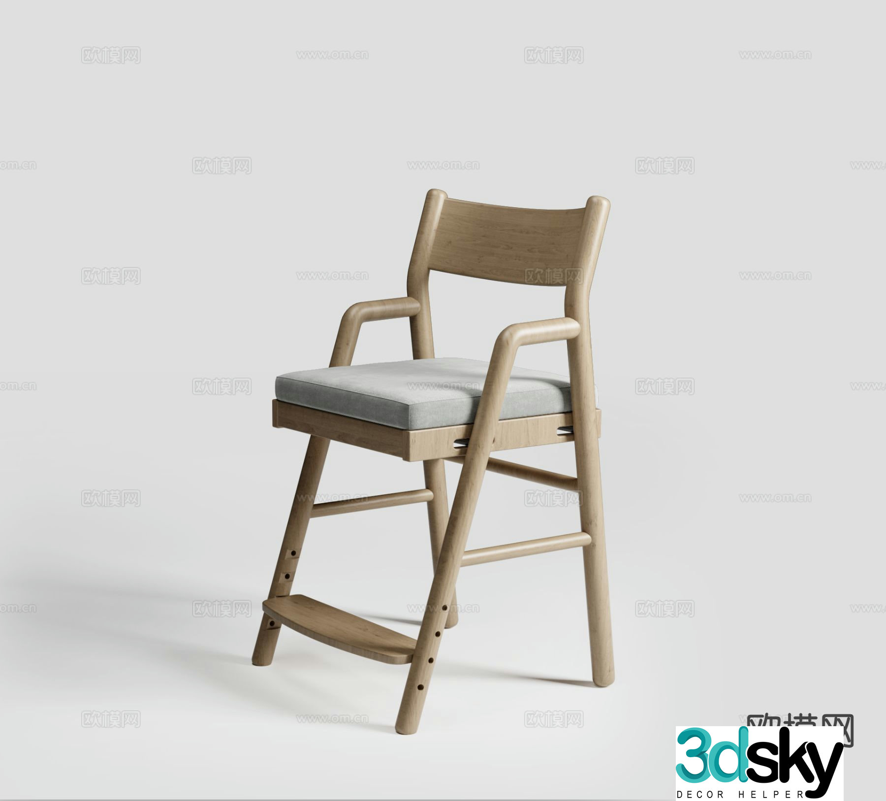 Modern children’s dining chair baby chair baby chair 3d model