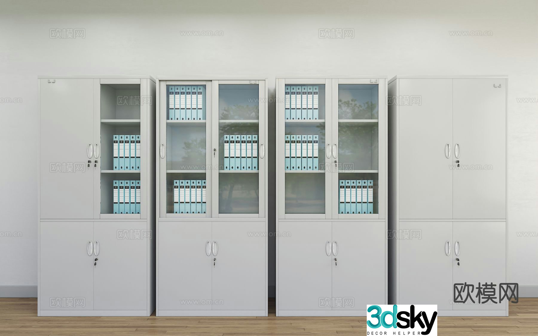 Modern filing cabinet iron cabinet information cabinet 3d model