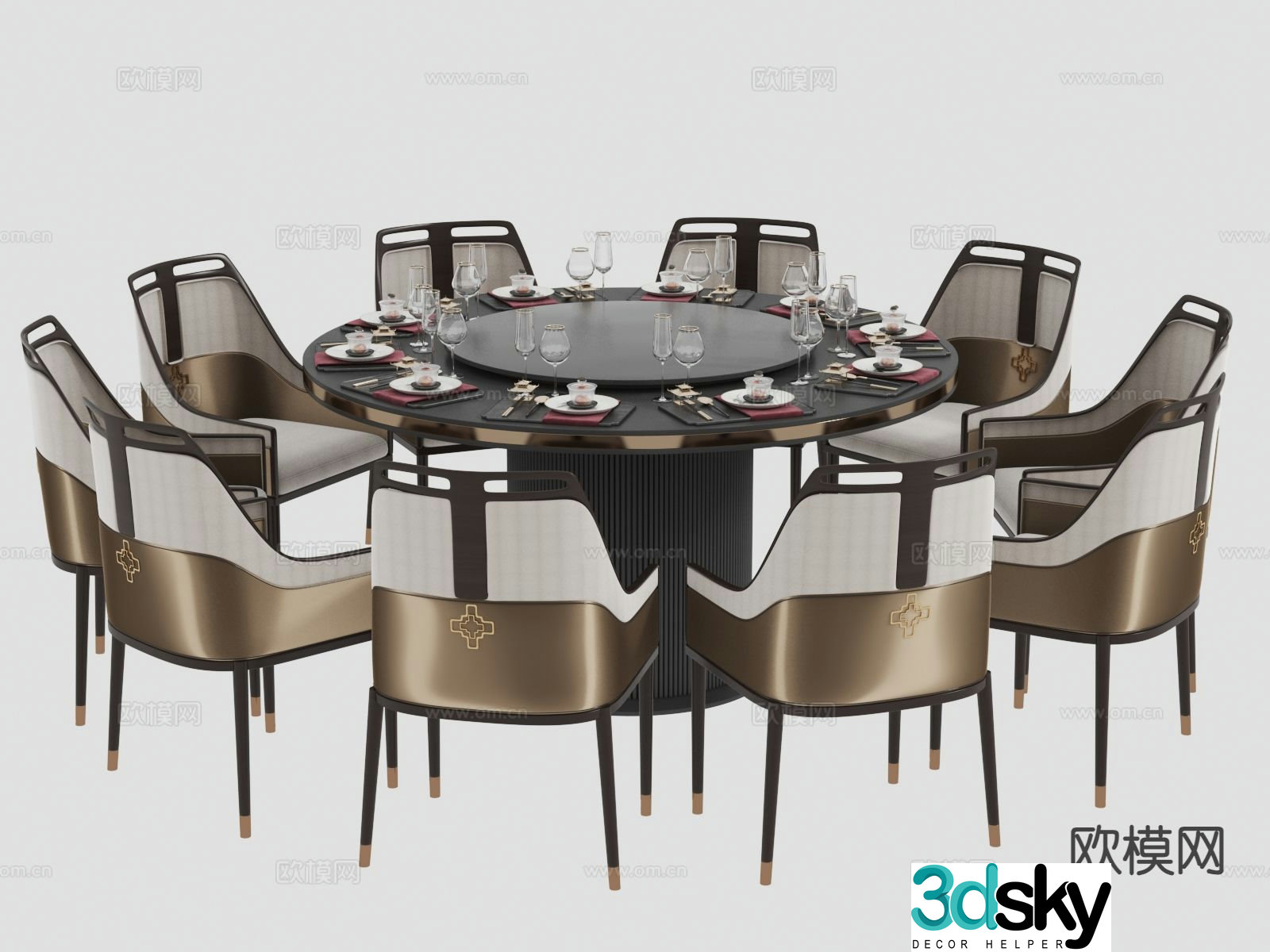 New Chinese round table 3d model