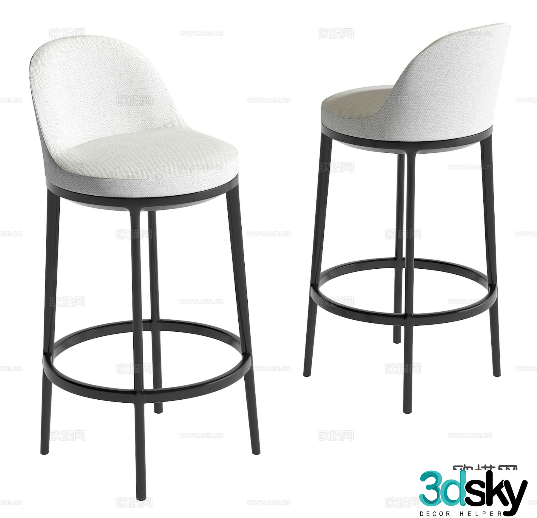 Modern bar stool 3d model