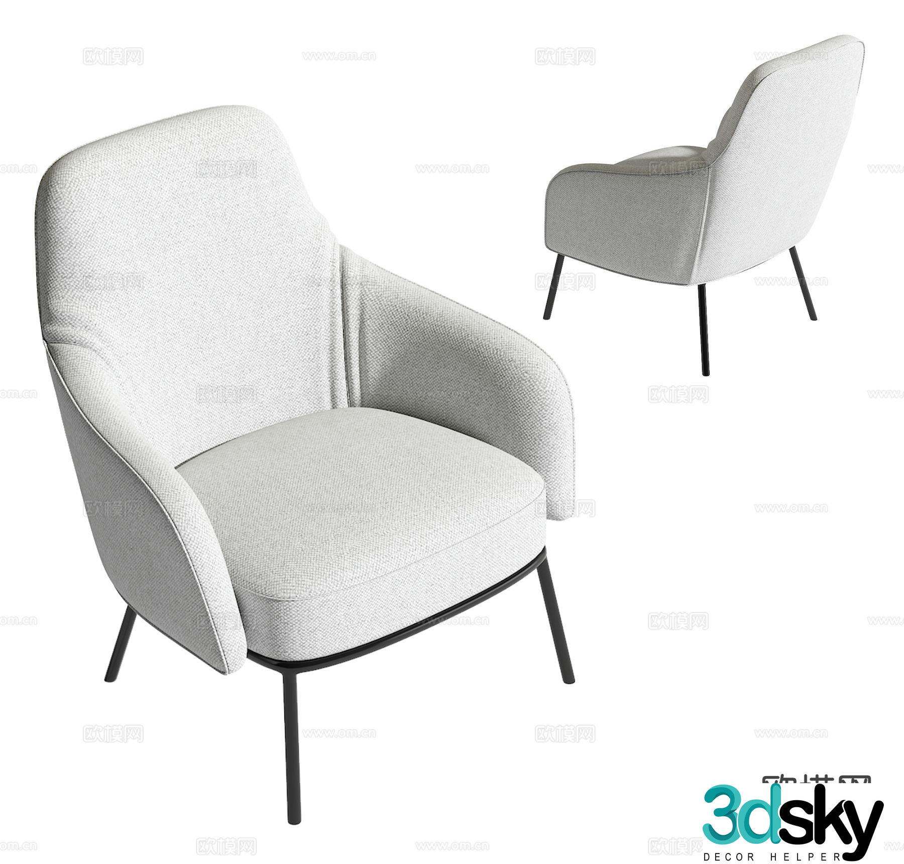 Modern single sofa 3d model