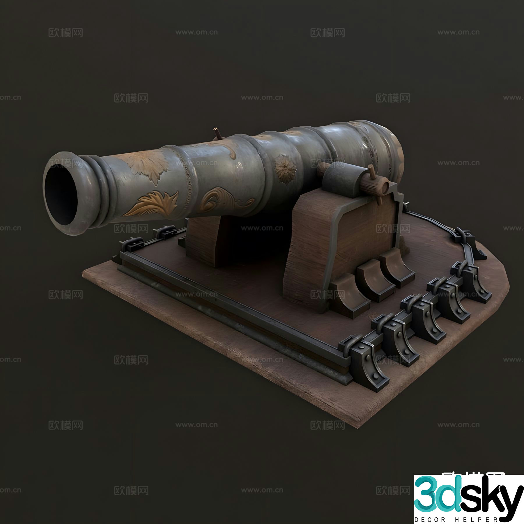old cannon cannon artillery 3d model