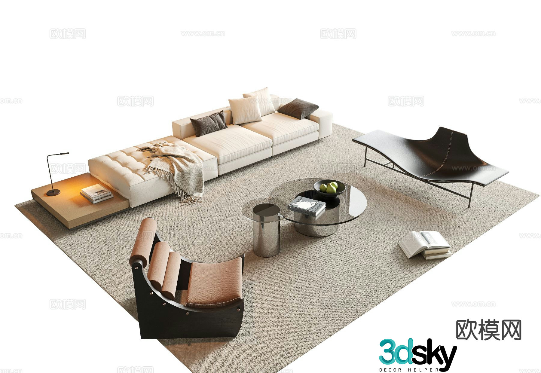 Modern sectional sofa 3d model