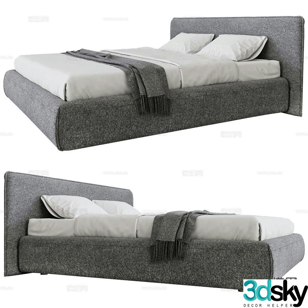 Partisan double bed 3d model