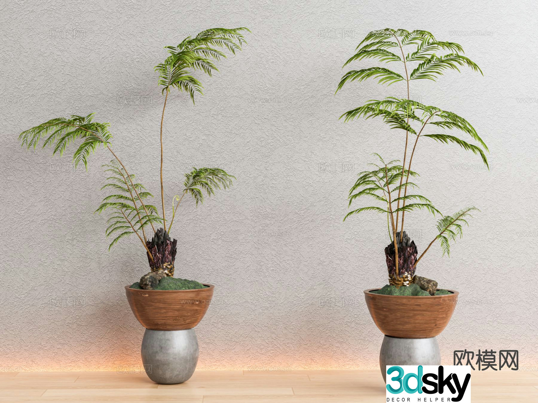 Potted Green Plants Potted Plants Zen Green Plants 3D Model