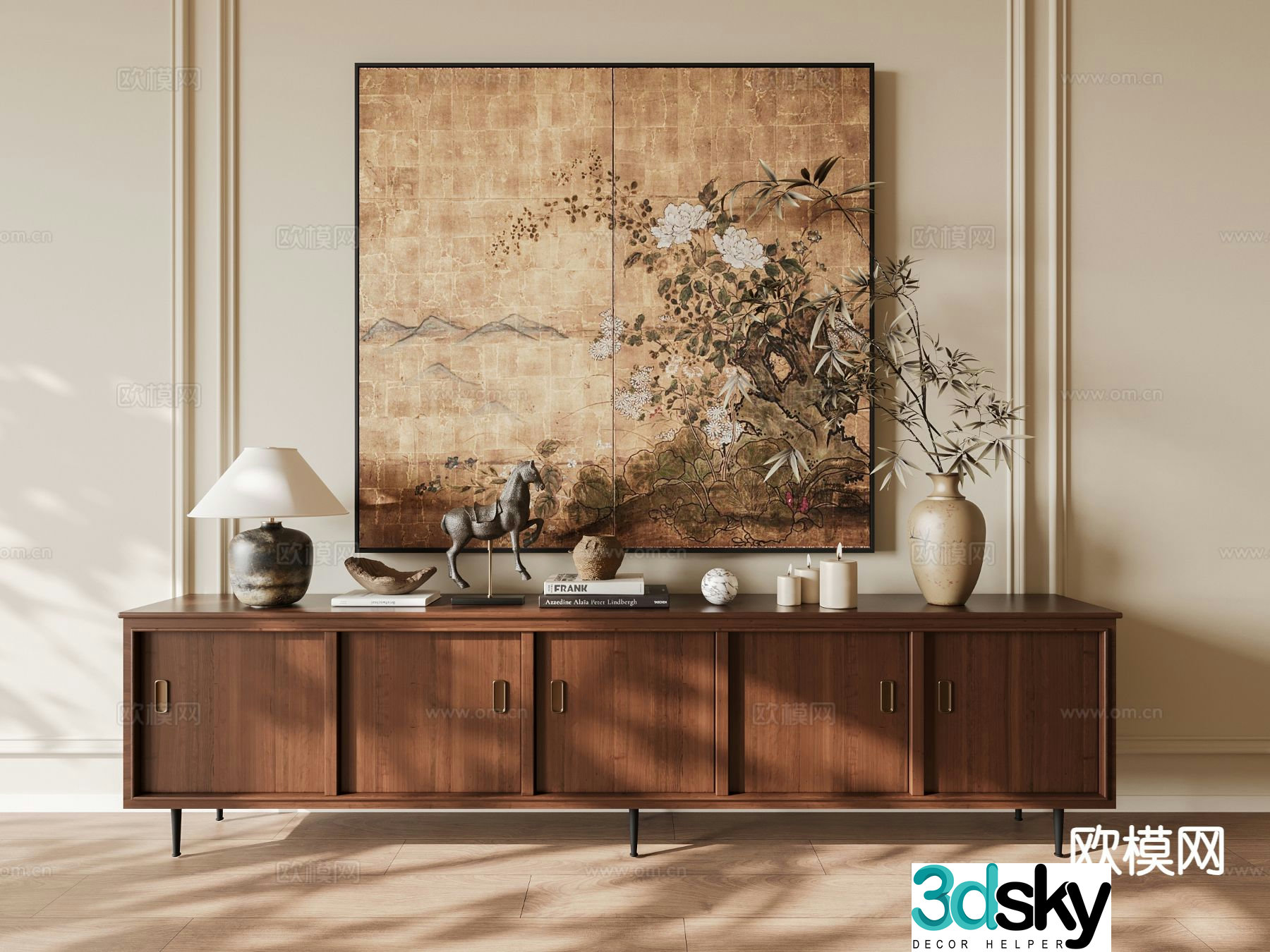 Medieval style TV cabinet 3D model
