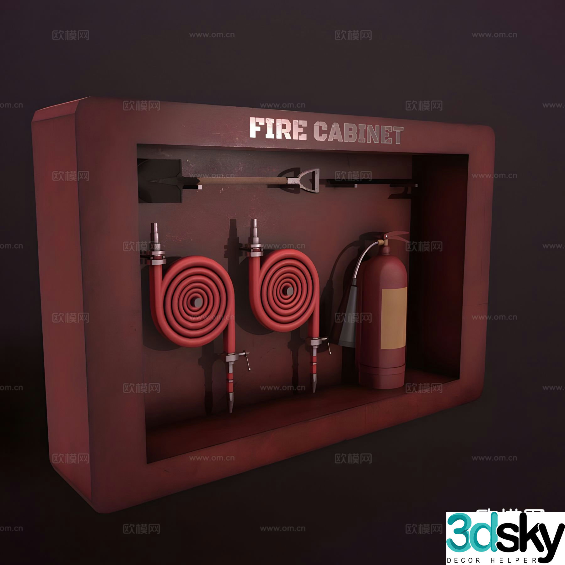 Fire cabinet fire equipment 3d model