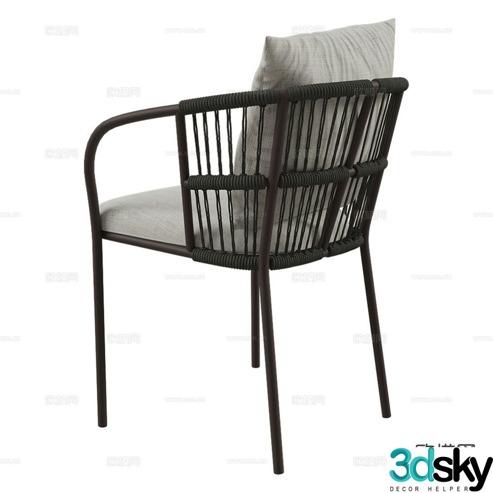 Skargaarden wrought iron chair dining chair outdoor chair 3d model