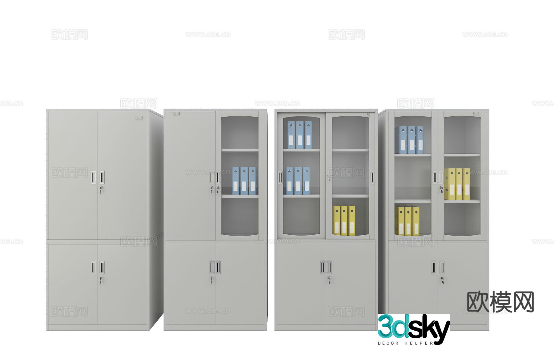 Steel filing cabinet 3d model