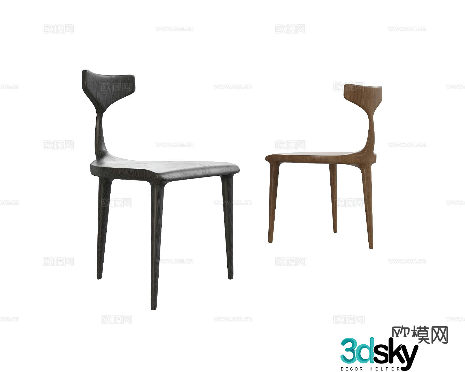 Modern chair dining chair 3d model