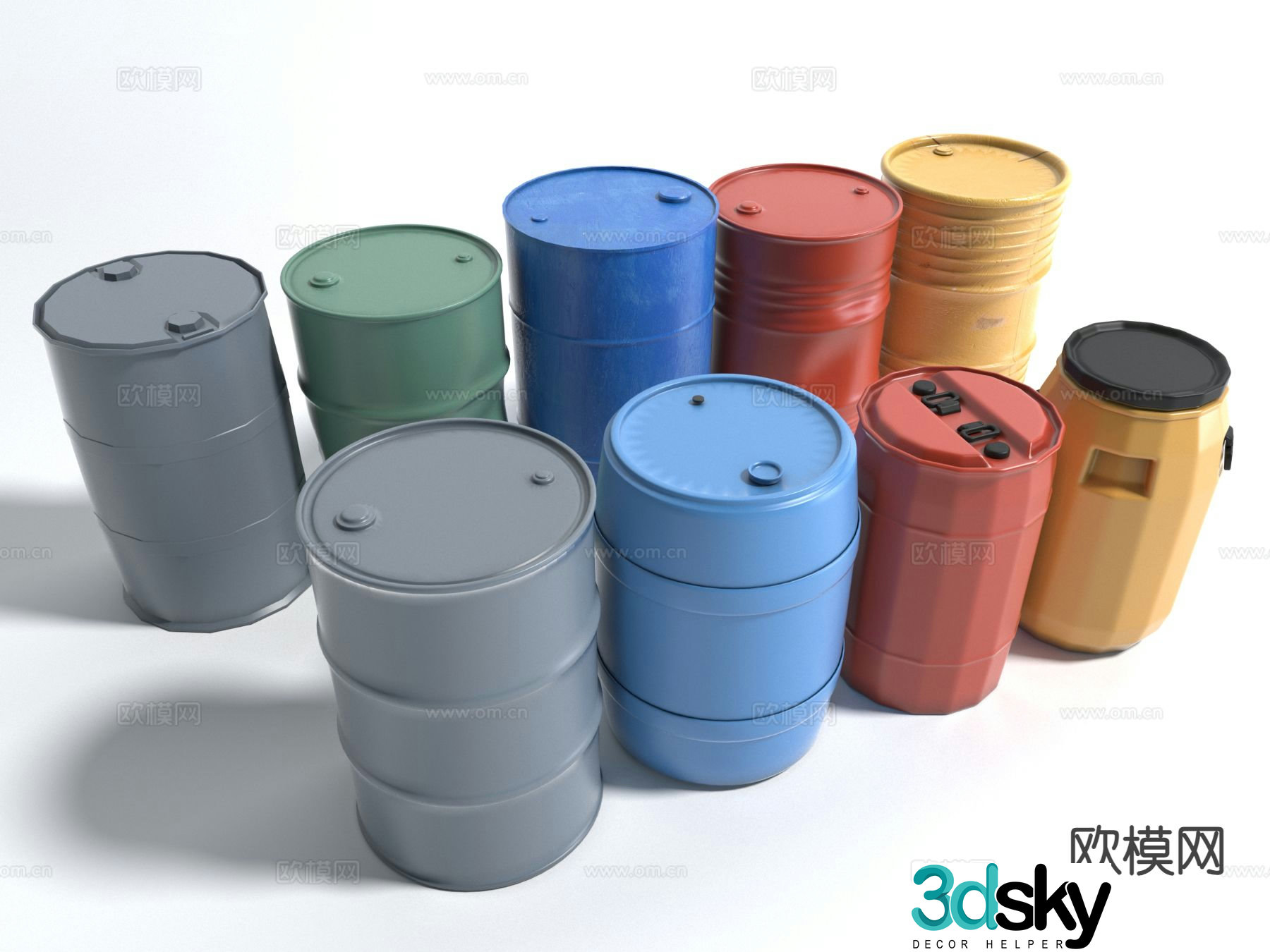 Hardware oil drum 3D model