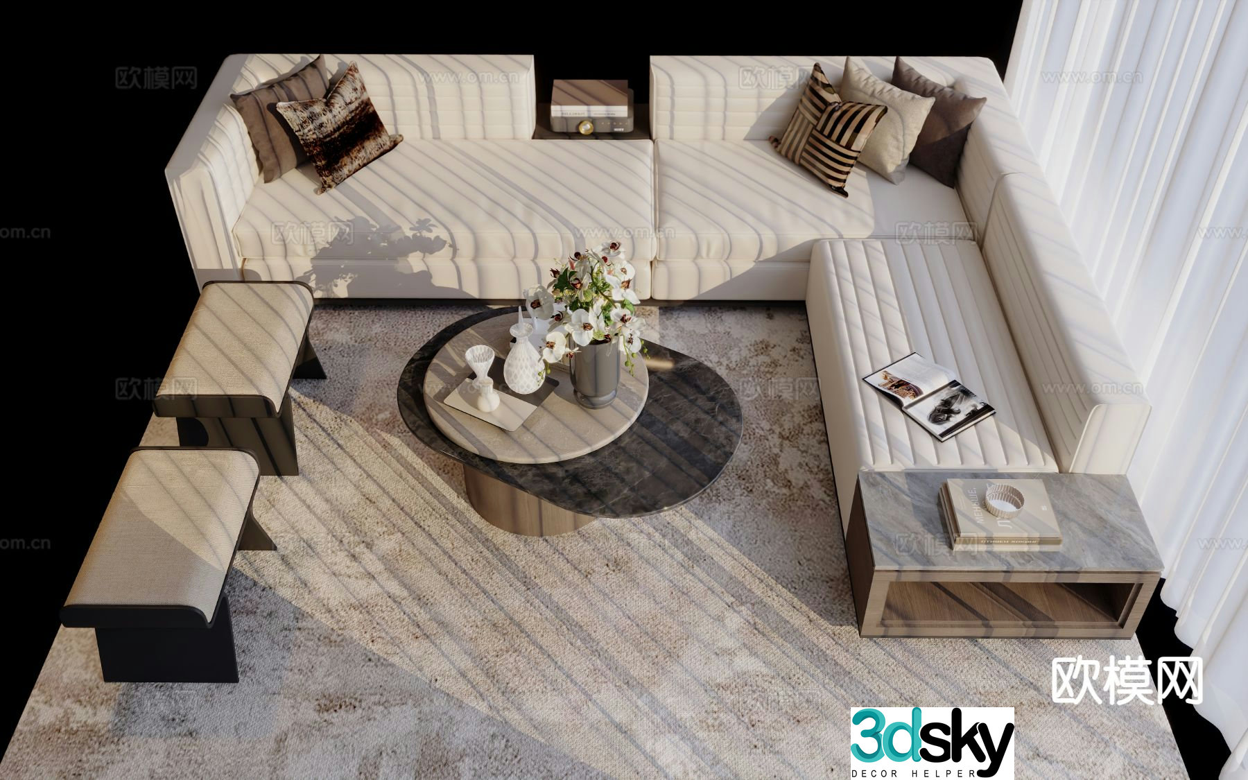 Modern modular sofa corner sofa 3d model