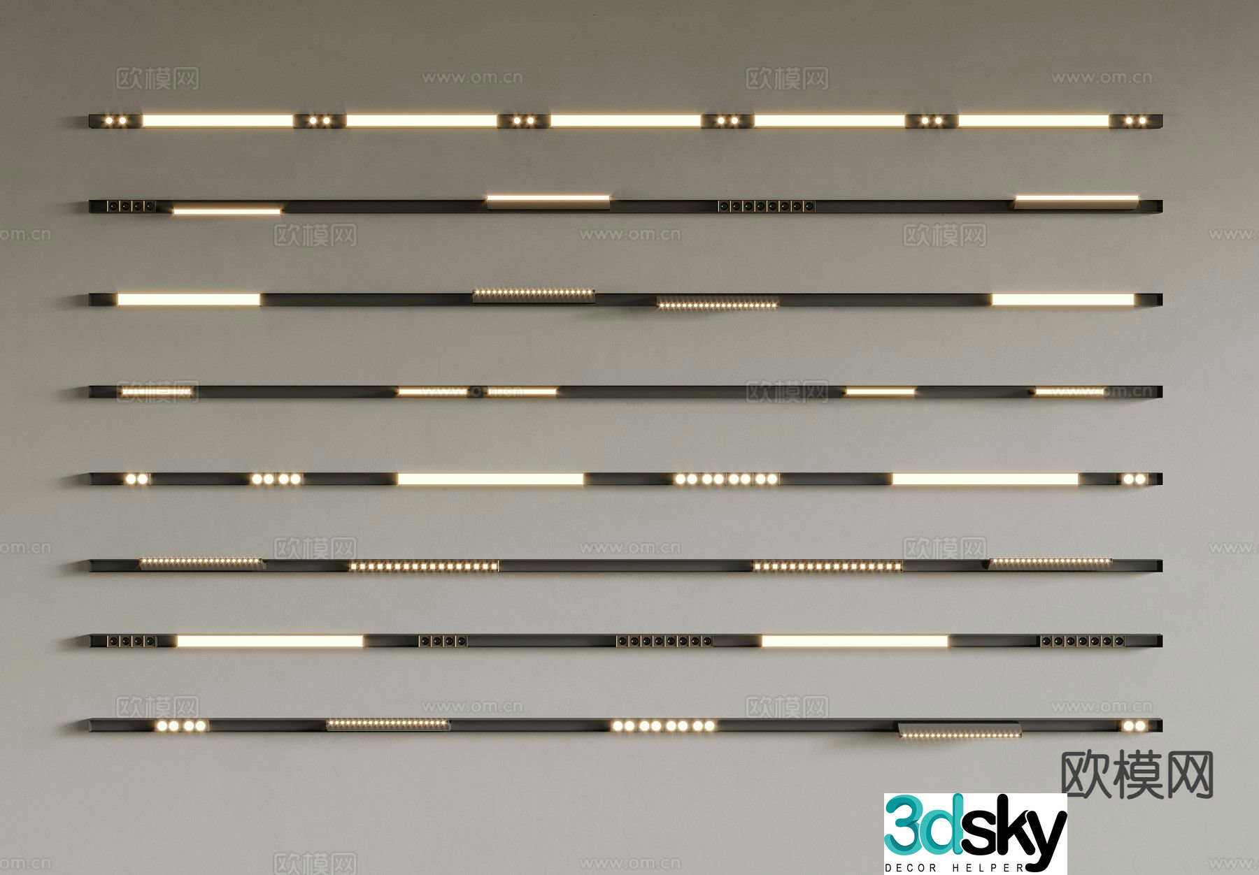 Modern spotlight magnetic track light 3d model