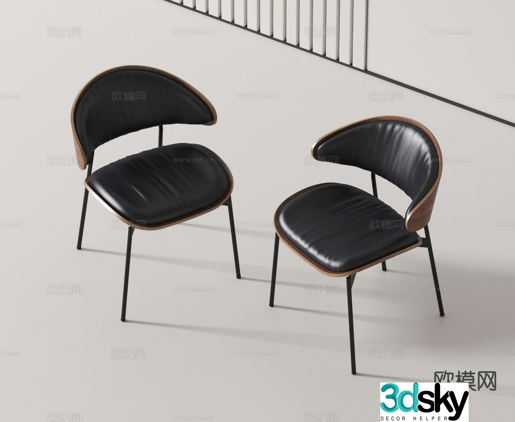 modern single chair chair leather chair 3d model