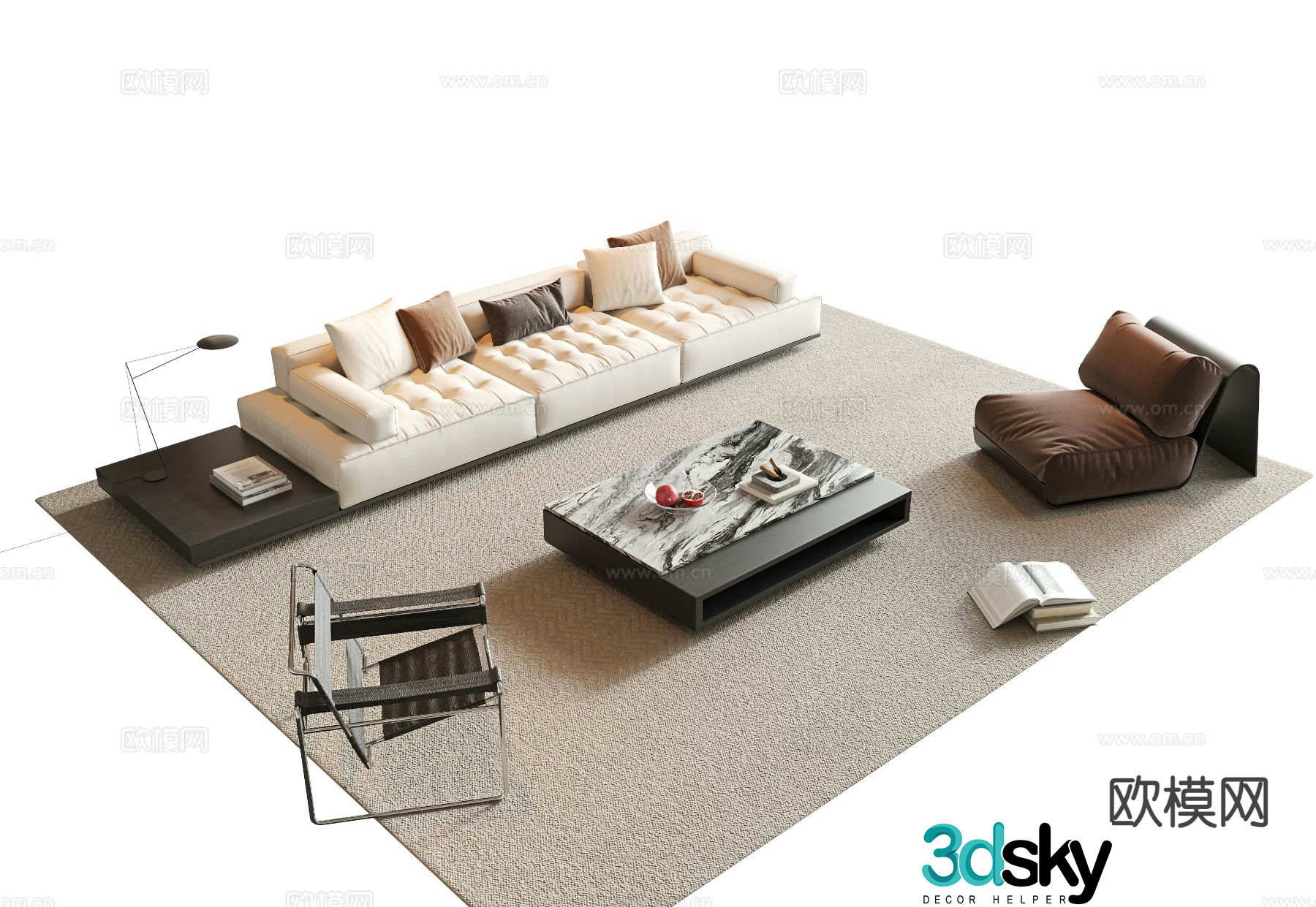 Modern sectional sofa 3d model