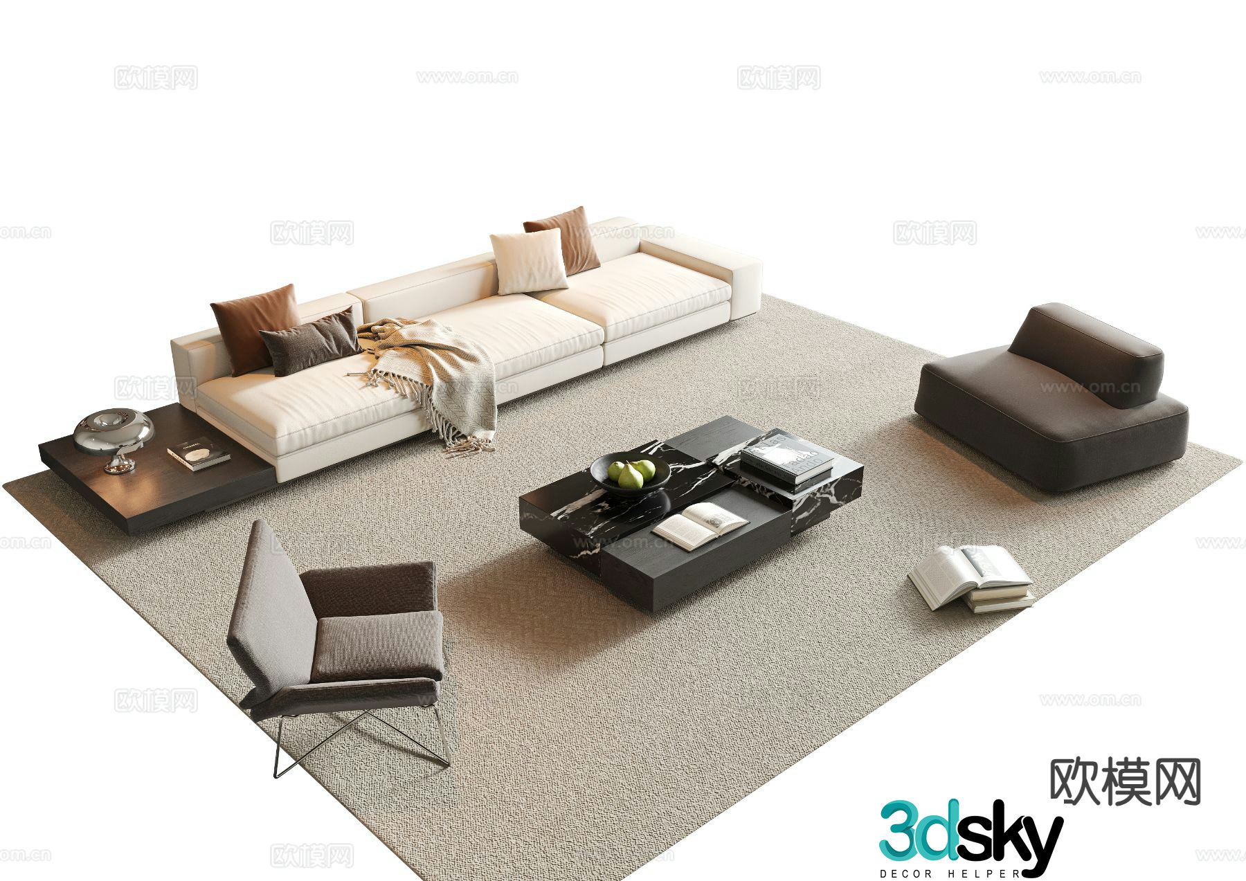 Modern sectional sofa 3d model