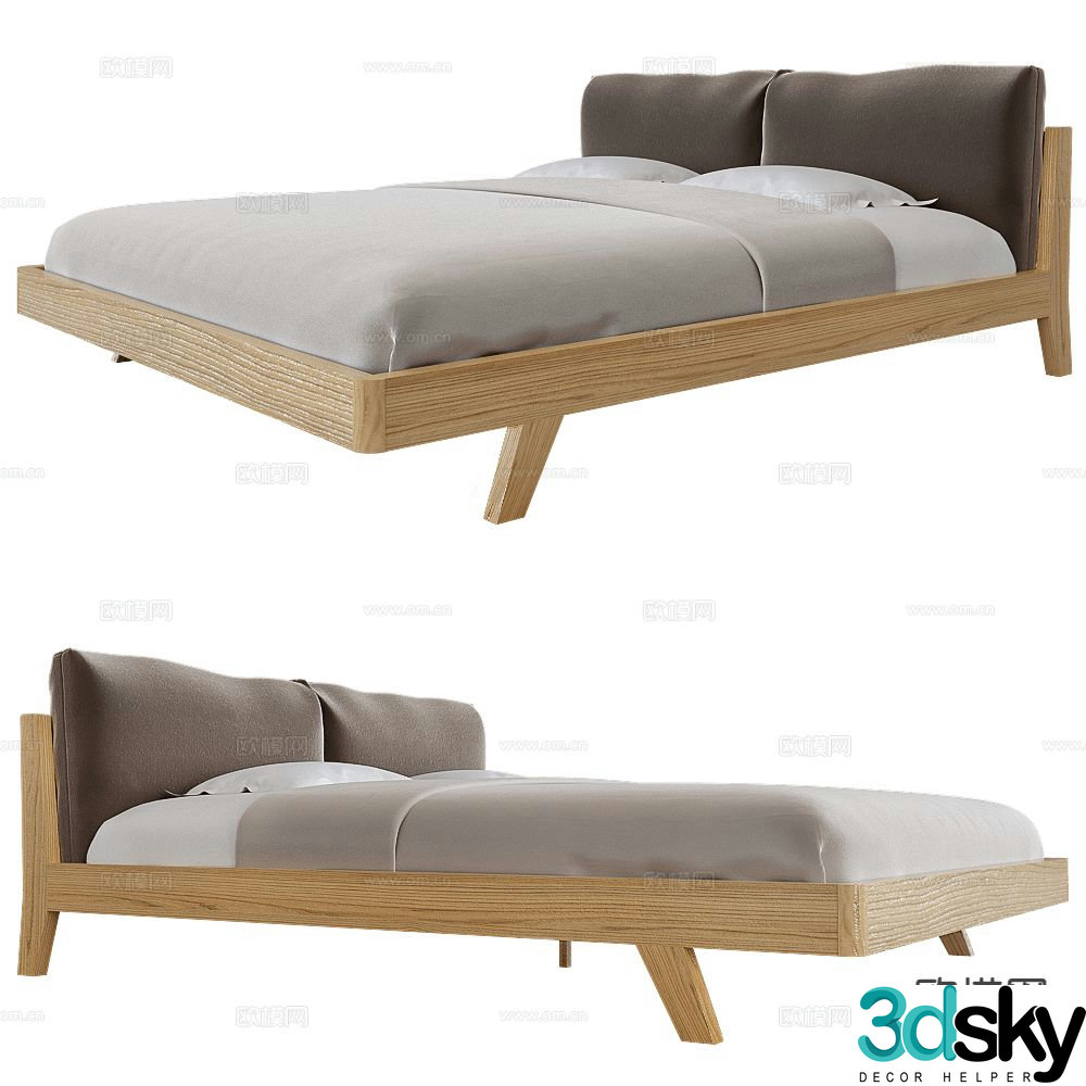 Partisan double bed 3d model
