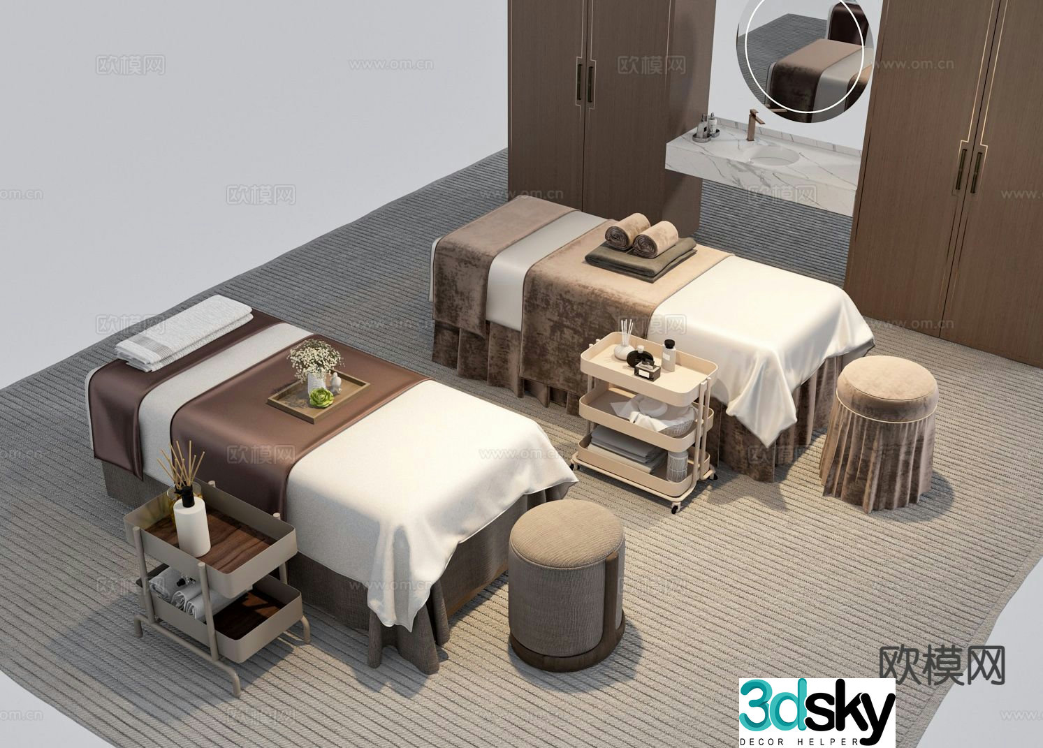 Modern massage bed care bed 3d model