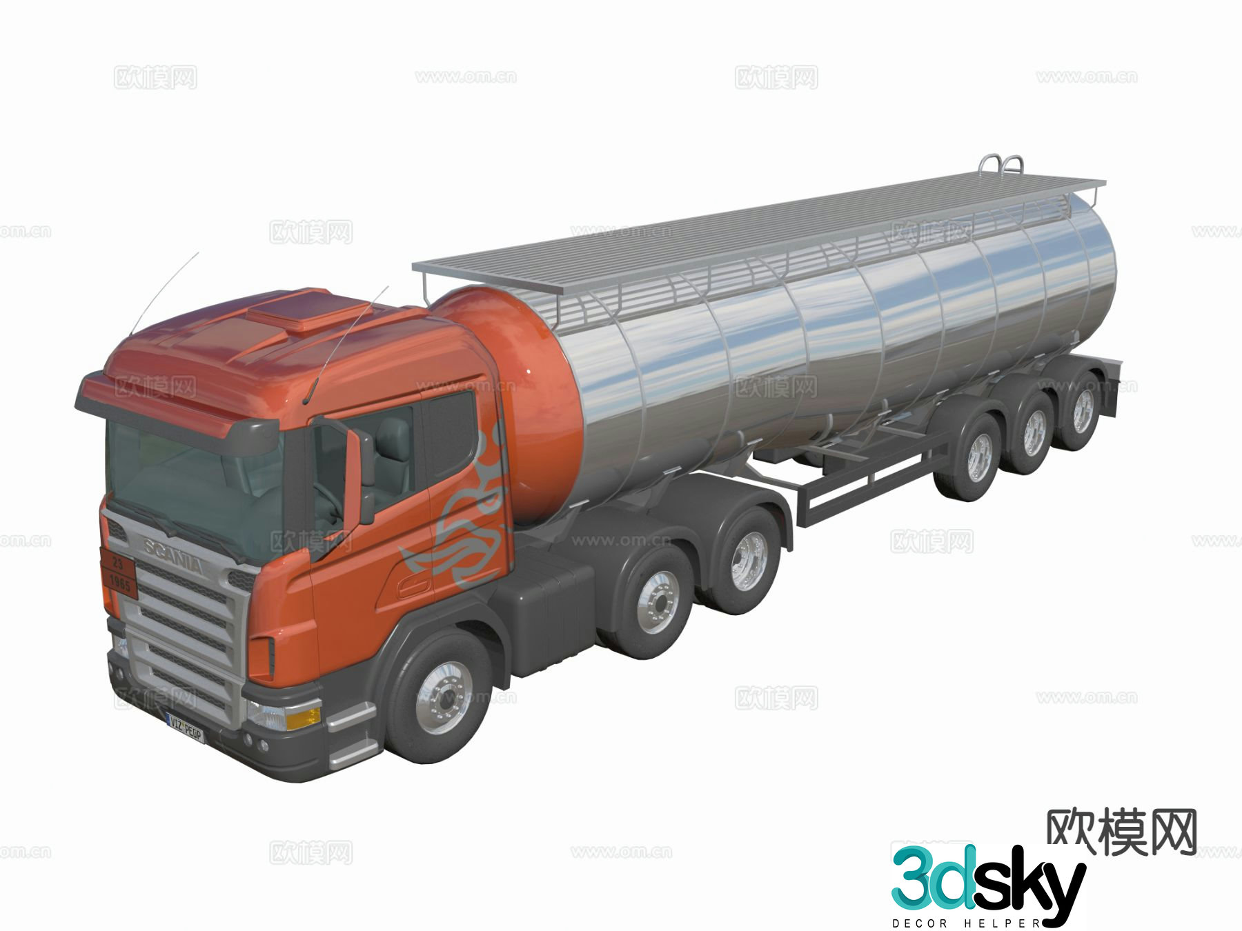 tanker transporter car 3d model