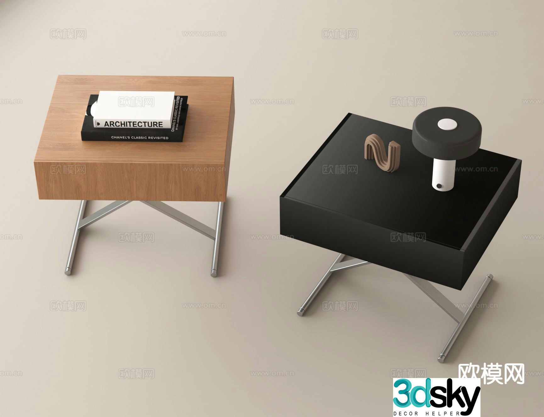 Modern bedside table 3d model