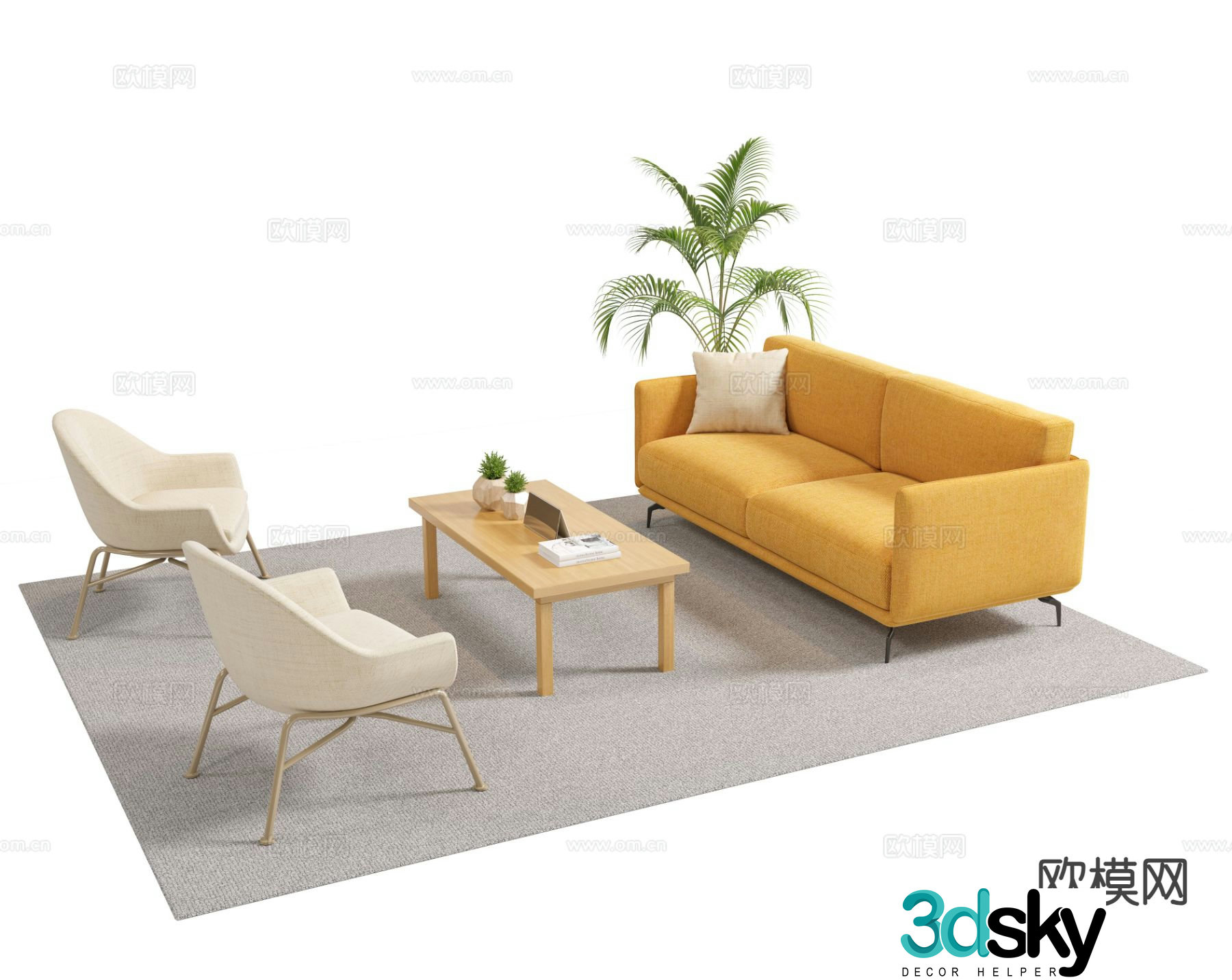 Modern office sofa modular sofa 3d model