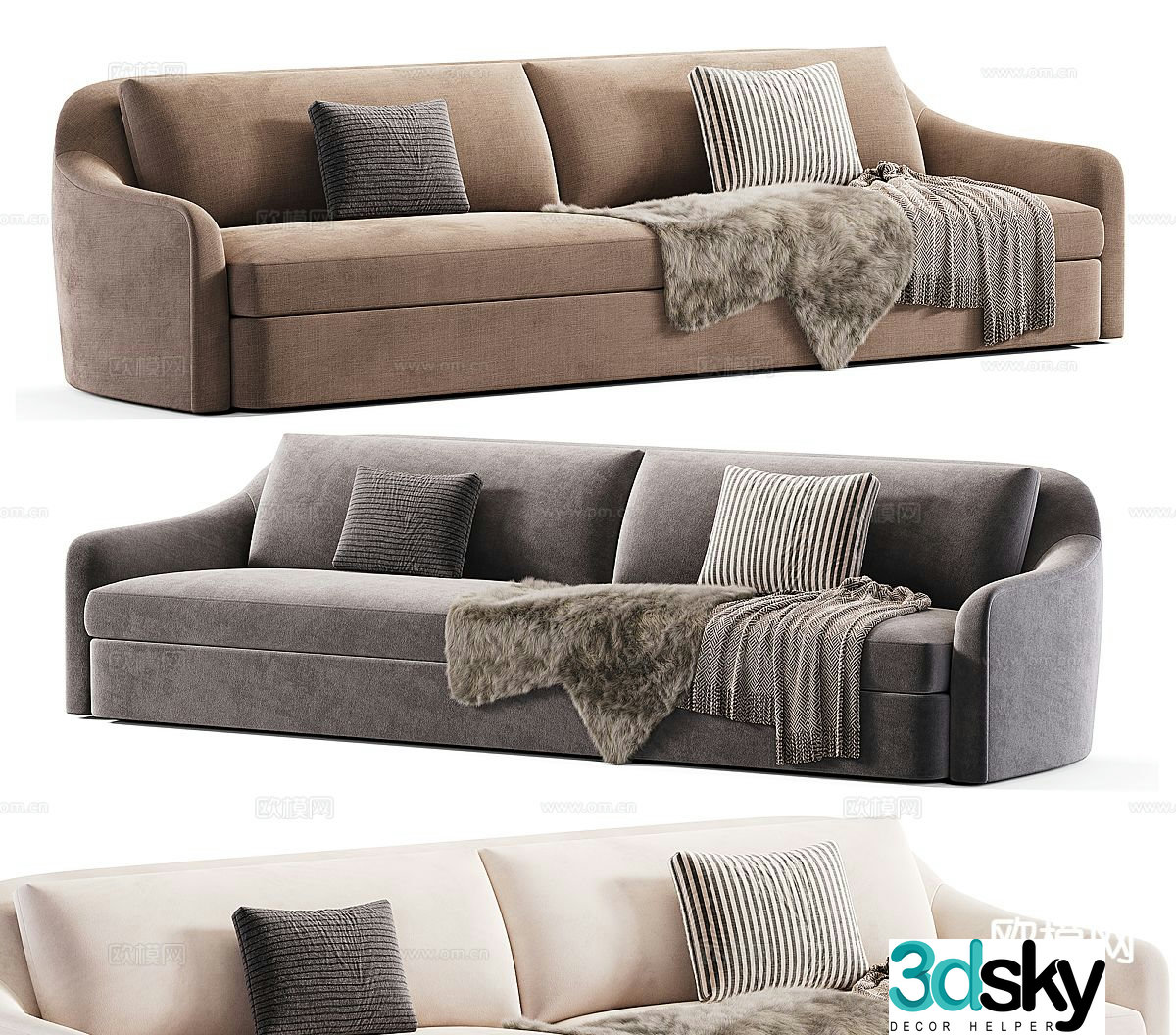 Modern double sofa 3d model