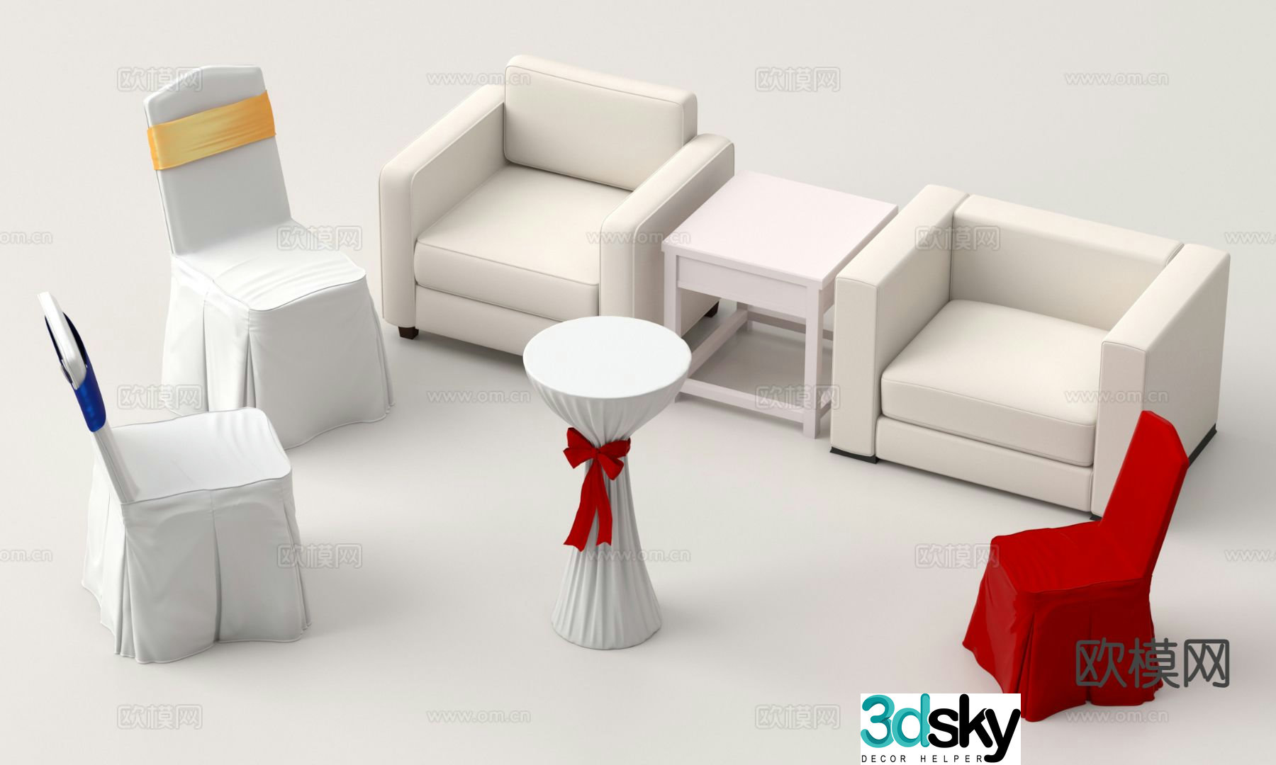 Auditorium sofa hotel sofa public sofa 3d model