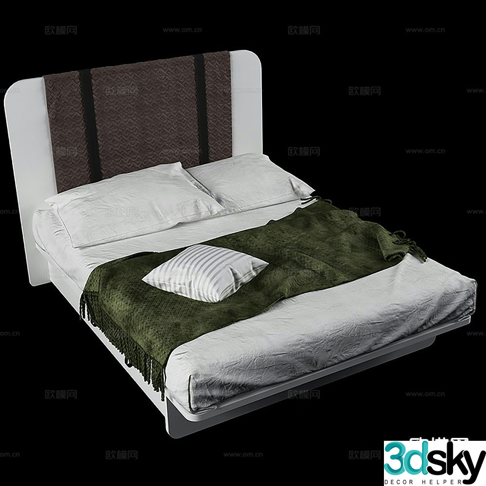 Italian double bed 3d model