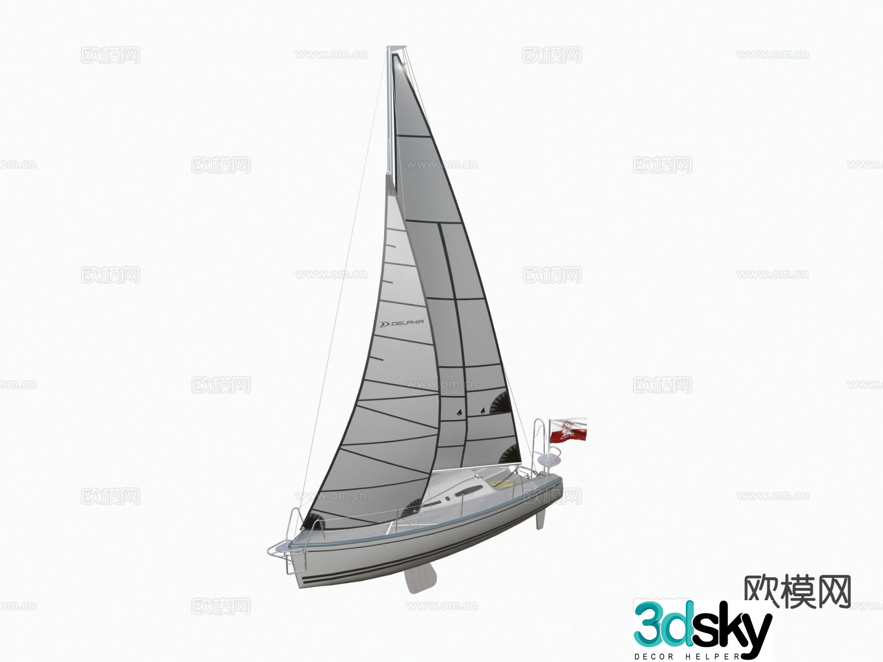 sailing ship yacht 3d model