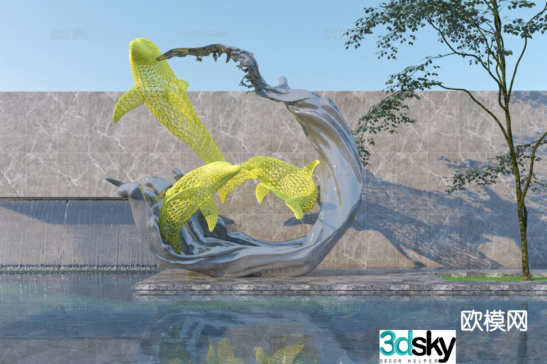 Modern sculpture installation art sculpture sketch 3d model