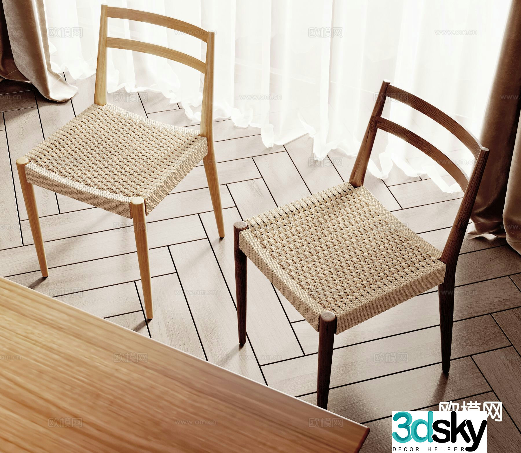 Wabi-sabi chair dining chair 3d model