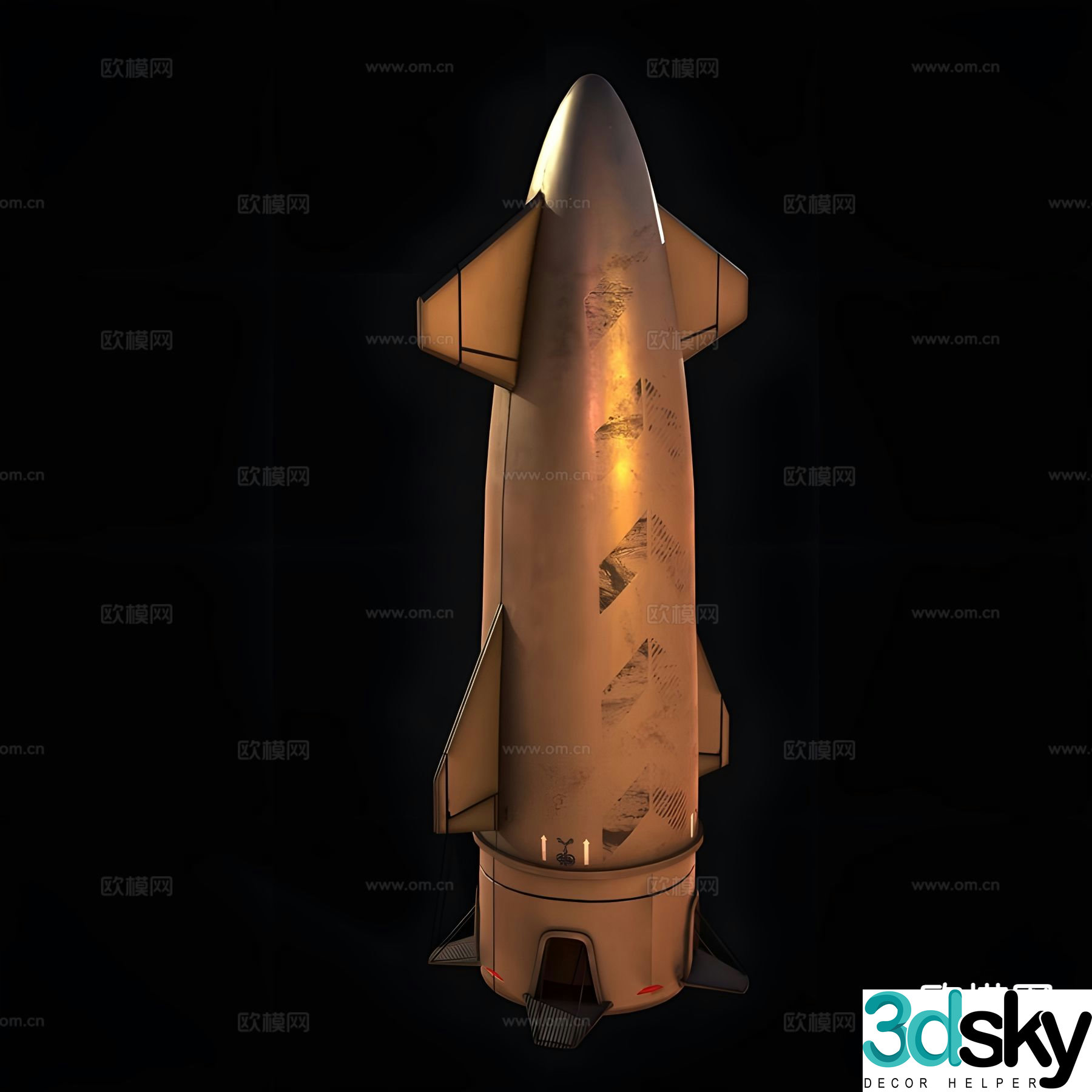 super heavy spaceship 3d model